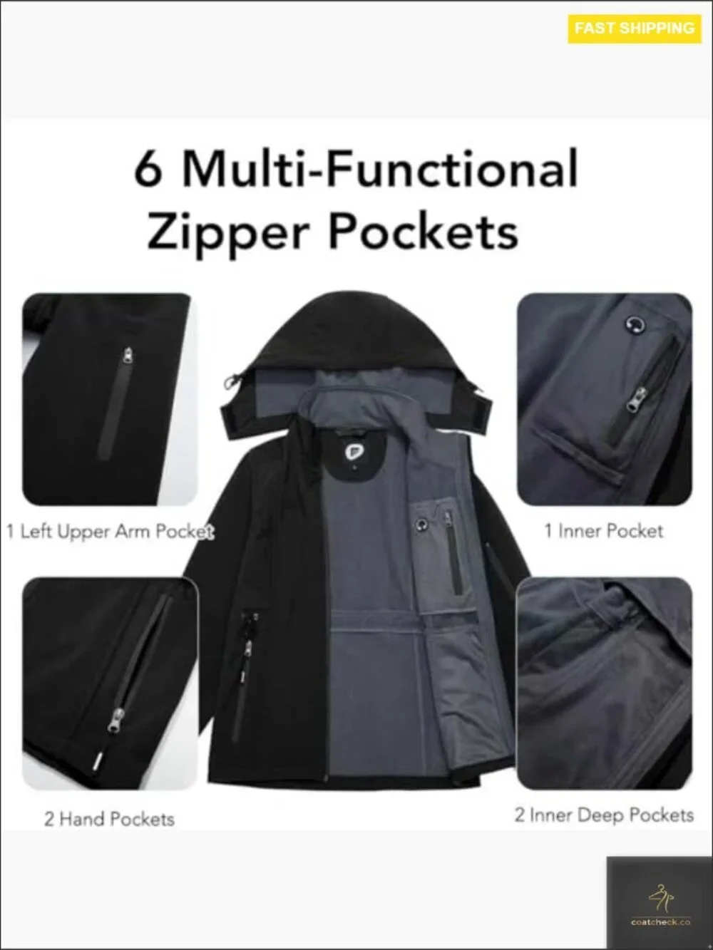Women's Softshell Jacket Waterproof Lightweight Fleece Lined Windbreaker